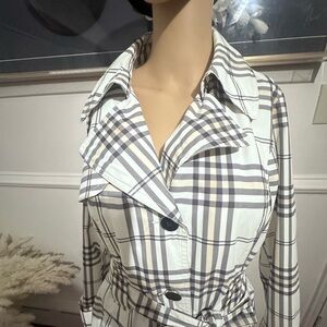 Plaid Women's Trench Coat